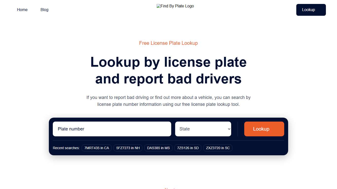Free License Plate Lookup and Report Bad Drivers